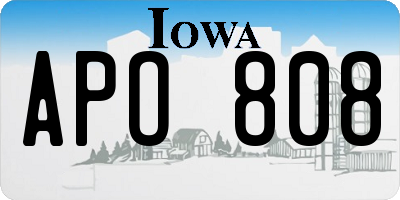 IA license plate APO808