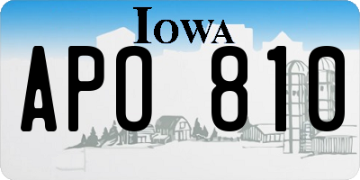 IA license plate APO810