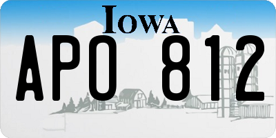 IA license plate APO812