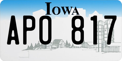 IA license plate APO817