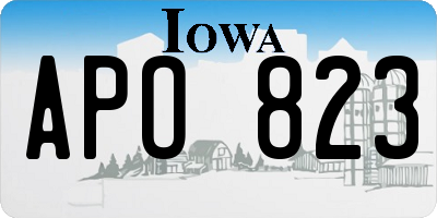 IA license plate APO823