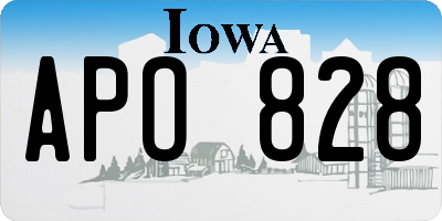 IA license plate APO828