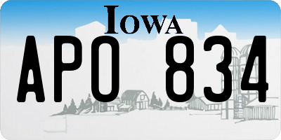 IA license plate APO834