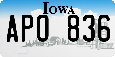 IA license plate APO836