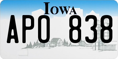 IA license plate APO838