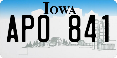 IA license plate APO841