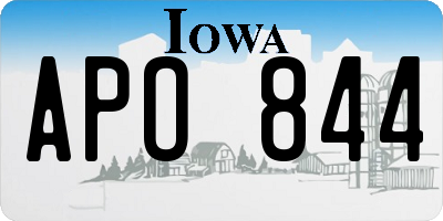 IA license plate APO844