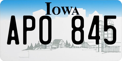 IA license plate APO845