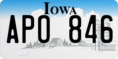 IA license plate APO846