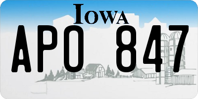 IA license plate APO847