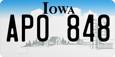 IA license plate APO848