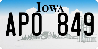 IA license plate APO849