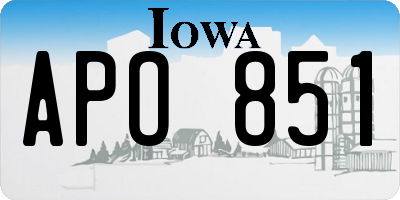 IA license plate APO851