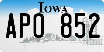 IA license plate APO852