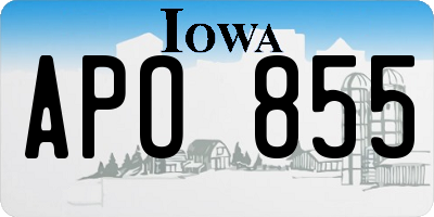 IA license plate APO855