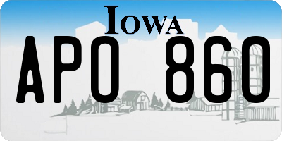 IA license plate APO860