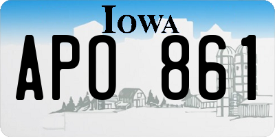 IA license plate APO861