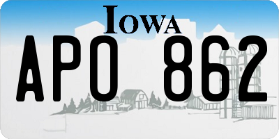 IA license plate APO862