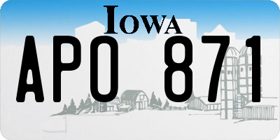 IA license plate APO871