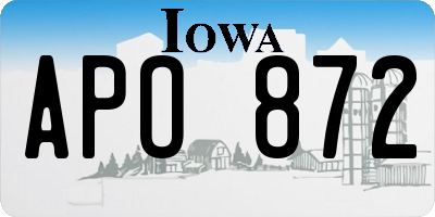 IA license plate APO872