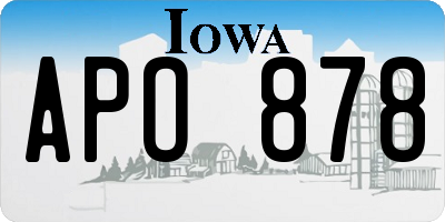 IA license plate APO878