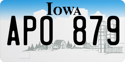 IA license plate APO879