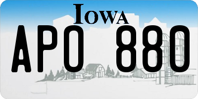 IA license plate APO880