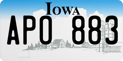 IA license plate APO883