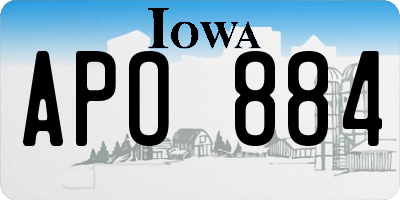 IA license plate APO884