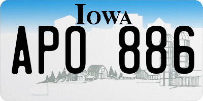 IA license plate APO886