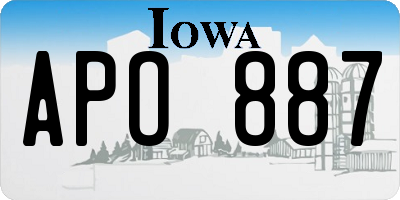 IA license plate APO887