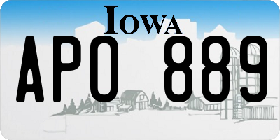 IA license plate APO889