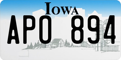 IA license plate APO894