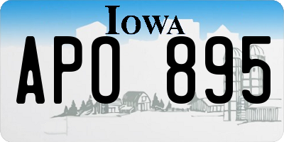 IA license plate APO895