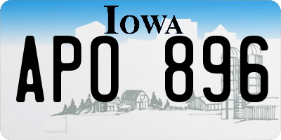 IA license plate APO896