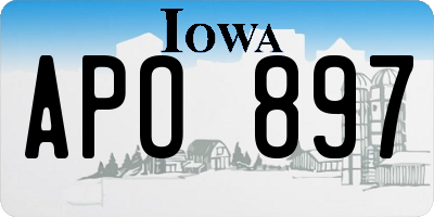 IA license plate APO897