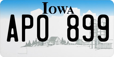 IA license plate APO899