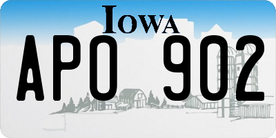IA license plate APO902