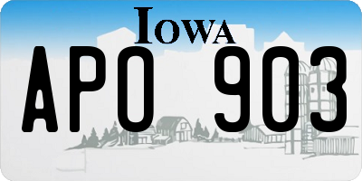 IA license plate APO903