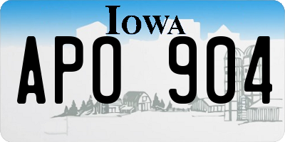 IA license plate APO904
