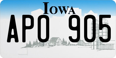 IA license plate APO905
