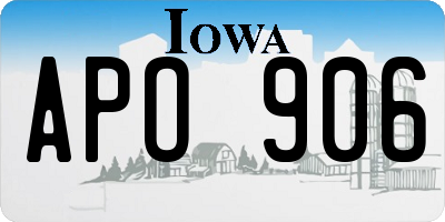 IA license plate APO906