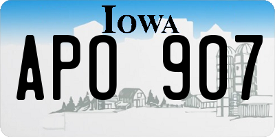 IA license plate APO907