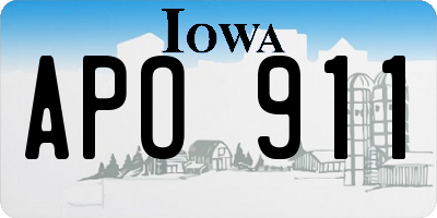 IA license plate APO911