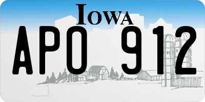 IA license plate APO912