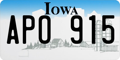 IA license plate APO915