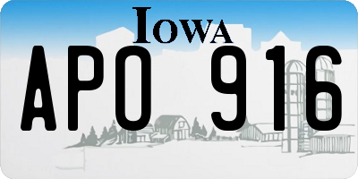 IA license plate APO916