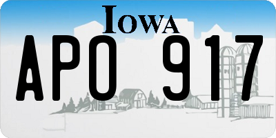 IA license plate APO917