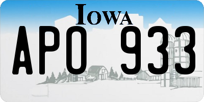 IA license plate APO933