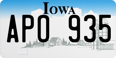 IA license plate APO935